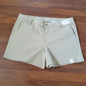 a.n.a. Mid-Rise Twill Shorts Size 18 Beige New